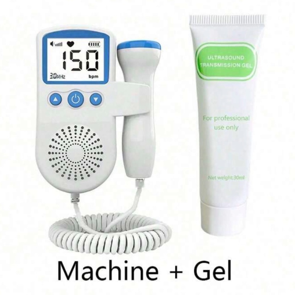 Handheld Fetal Doppler Monitor with Ultrasound Gel - White/Blue